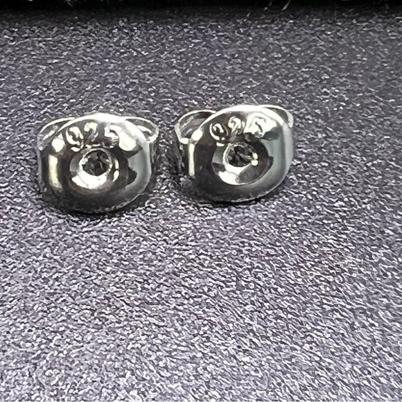 NIB S925 Stamped Silver Amethyst & Zircon Earrings - Picture 7 of 12